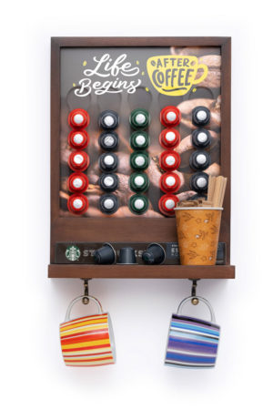 3 in 1 Coffee Station - 30 Capsules + 2 Mugs + Shelf